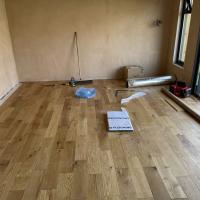 Wood floor nearing completion