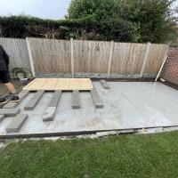 Day one of main build, floor been laid on concrete blocks for air flow